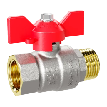 Кран шаровой водяной LD Pride 1 1/4" ВН бабочка красный (6)
