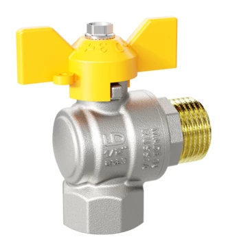 Кран шаровой газовый угловой LD Pride 3/4" ВН бабочка (12)
