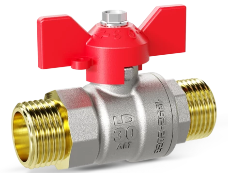 Кран шаровой водяной LD Pride 1/2" НН бабочка красный (20)