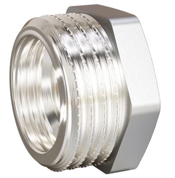 Футорка LD DN15х10 (1/2" НР х 3/8" ВР) латунь никель (230шт.)