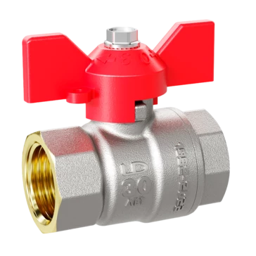 Кран шаровой водяной LD Pride 1/2" ВВ бабочка красный (30)
