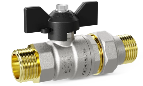Кран шаровой водяной LD Pride 3/4 Н-ГШ (американка) бабочка черный (8 шт)