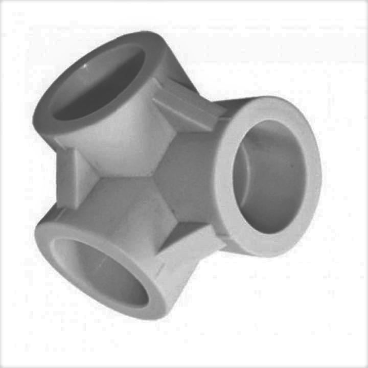 Тройник двухплоскостной 20 TEBO серый (50/400)