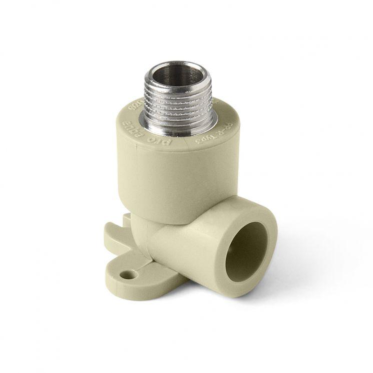 Угольник комб. НР 25x1/2 с креплением TEBO серый (10/80)