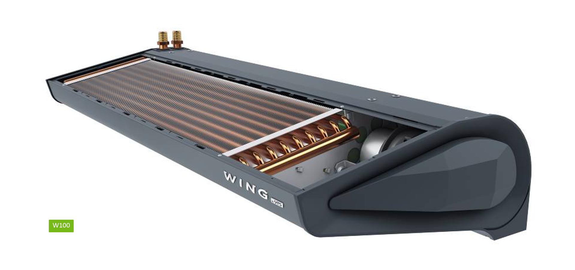 Тепловая водяная завеса WING II W100 EC, цвет серый (RAL 7016)