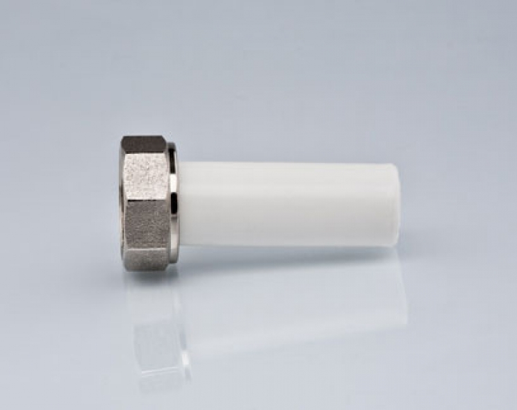 Штуцер с накидной гайкой 20"3/4" TEBO белый (60/360)