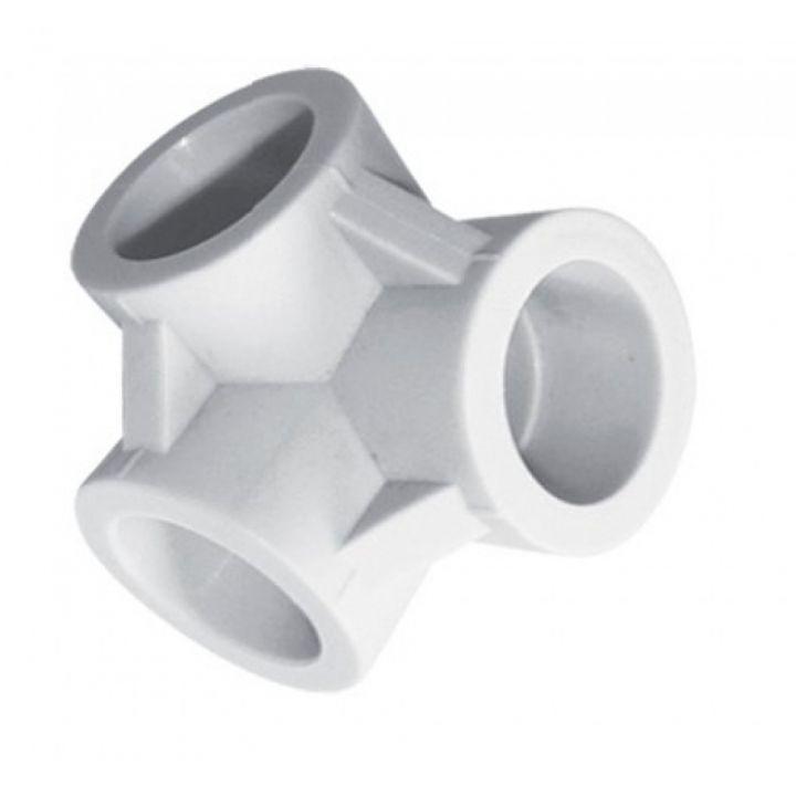 Тройник двухплоскостной 25 TEBO белый (25/250)