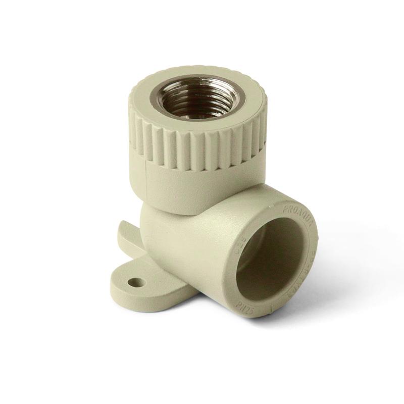 Угольник комб. ВР 25x1/2 с креплением TEBO серый (10/100)