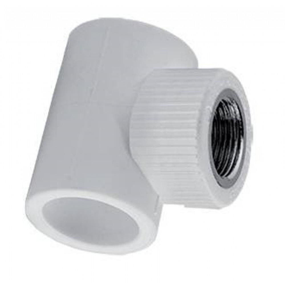 Тройник комб. ВР 25*1/2 TEBO белый (20/100)