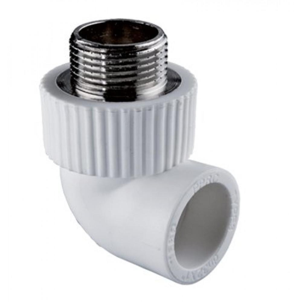 Угольник комб. НР 25*1/2 TEBO белый (20/120)