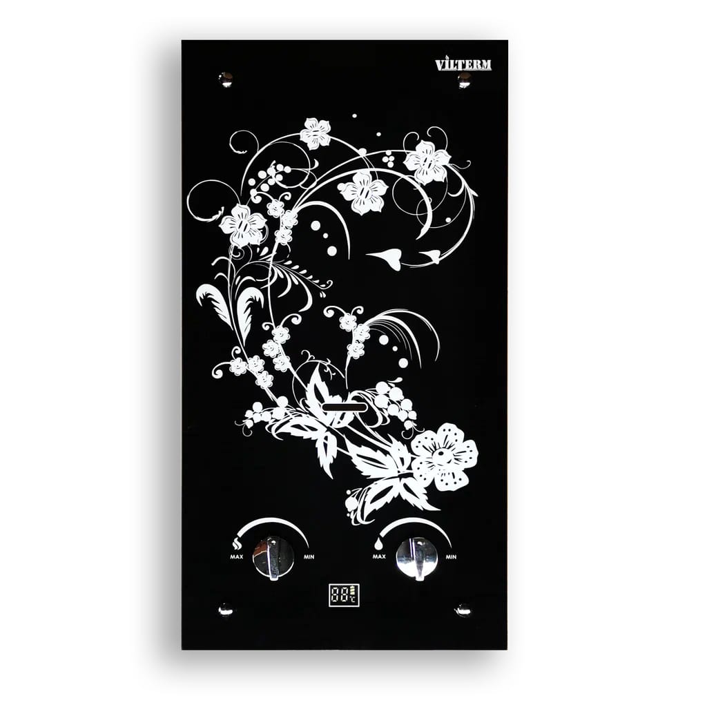 Газовая колонка Vilterm S10 Glass (белые цветы)