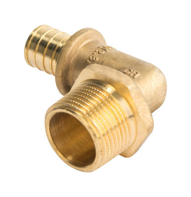 Угольник-переходник STOUT с наружной резьбой 20xR 3/4" для труб из сшитого полиэтилена аксиальный