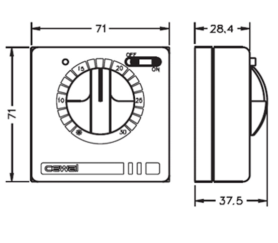 Комнатный термостат CEWAL мод.RQ10