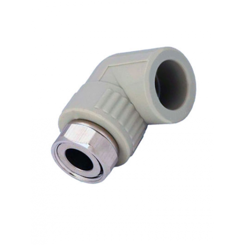 Угольник с накидной гайкой 20*1/2 (мет. штуцер) TEBO серый (25/200)