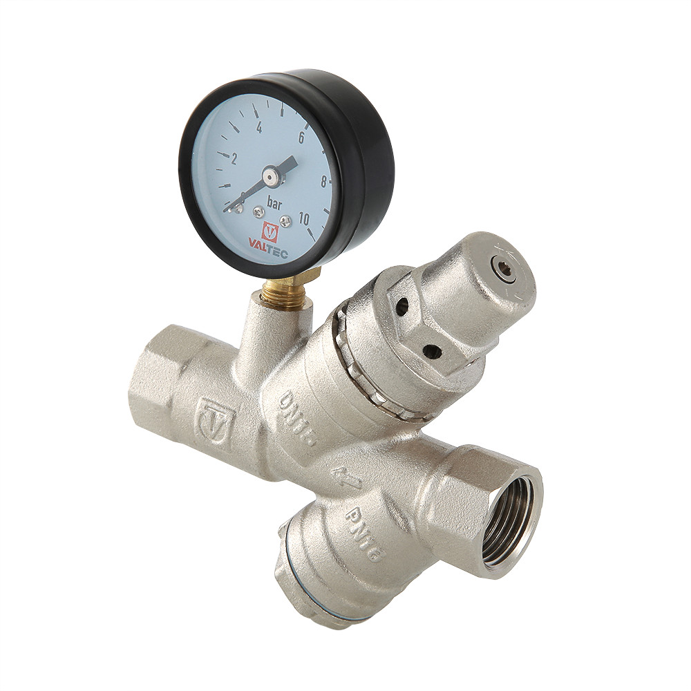 Клапан VALTEC подпиточный с фильтром и манометром 1/2" 1/36