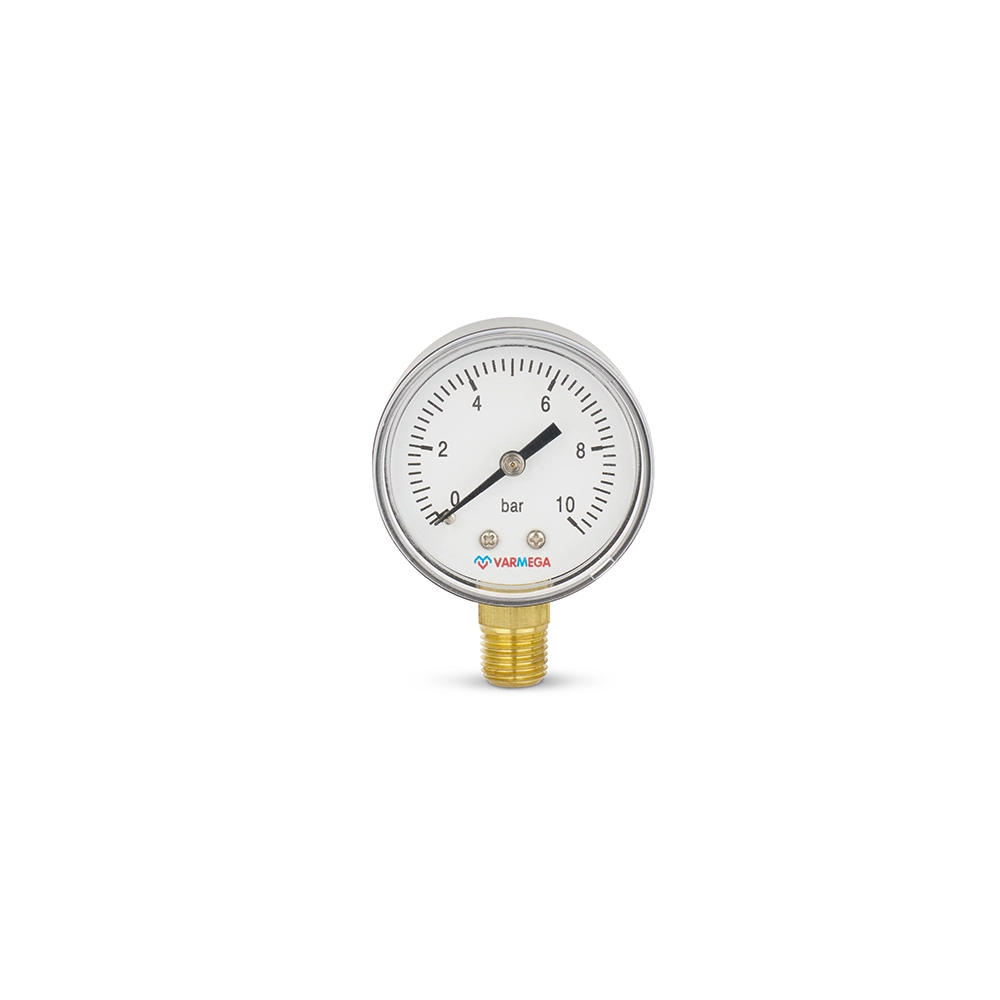 Манометр радиальный Varmega, диаметр 50 мм, 10 бар, 1/4"