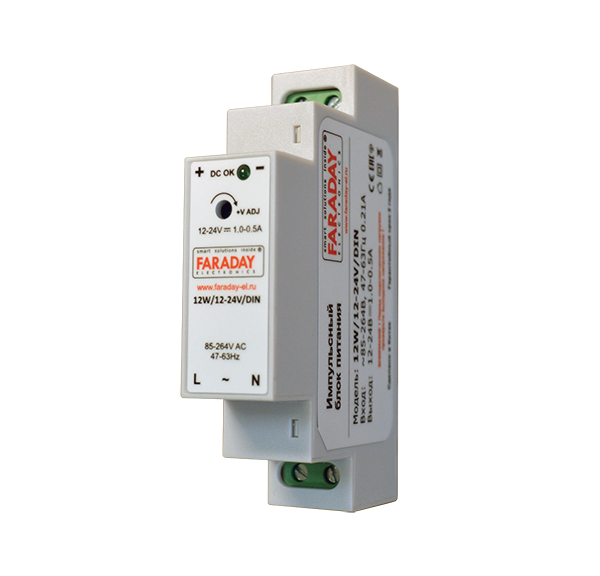Блок питания FARADAY 12W/12-24V/DIN