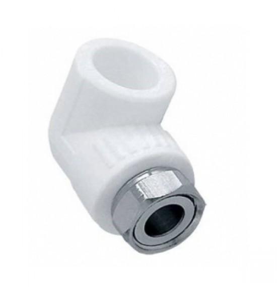 Угольник с накидной гайкой 20*1/2 (мет. штуцер) TEBO белый (25/200)