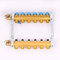 Коллектор для теплых полов Watts HKV-6 из латуни 1"
