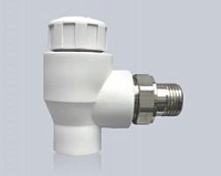 Термоклапан угловой для радиатора 25x3/4 Tebo белый