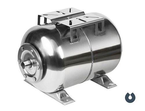 Гидроаккумулятор Unipump 24 л горизонтальный, нерж. сталь, мембрана EPDM