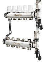 Группа коллекторная VALTEC НЕРЖ, в сборе, 1"х9 вых. Евроконус 3/4"
