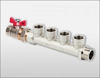 Коллектор 3/4"х1/2" на 2 выхода в.р. в комплекте с шаровой кр. ALTSTREAM