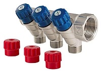 Коллектор с регулирующими вентилями 3/4"х3 вых-1/2 нар VALTEC 1/25