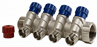 Коллектор с регулирующими вентелями, 3/4"х4 вых 1/2" нар VALTEC 1/17