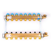 Коллектор для теплых полов Watts HKV-8 из латуни 1"