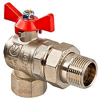 Кран шар. BASE угловой с полусгоном 1/2" вн.-нар. VALTEC 8/96