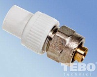 Переходник комбинированный 20 - 16х2 (цанга) Tebo серый